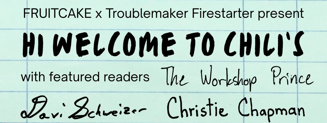 Hi Welcome To Chili’s – Literary Event
